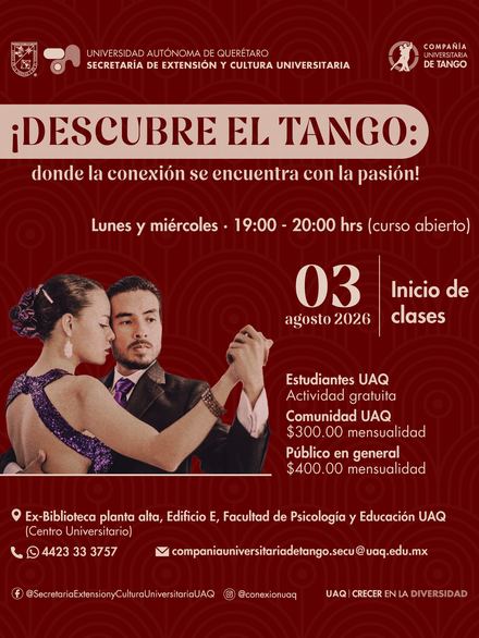 Cartel · Curso Libre tango Principiantes